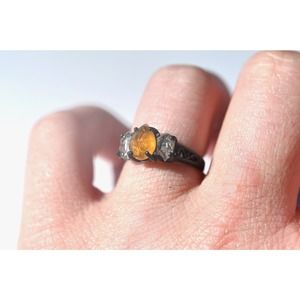 alternative raw diamond engagement ring raw crystal size 4 5 6 7 8 8 9 10 11 12